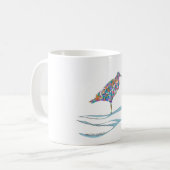 Mug Courlis multicolore stylisé moderne (Devant gauche)