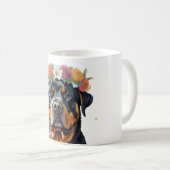 Mug Couronne à fleurs Rottweiler (Devant droit)