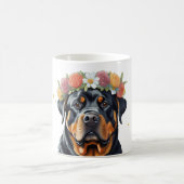 Mug Couronne à fleurs Rottweiler (Centre)