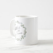 Mug Couronne botanique de verdure sage Mère du marié (Devant gauche)