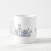 Mug couronne d'argent diamants de coeur mode brillante (Devant gauche)