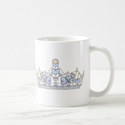 Mug couronne d'argent diamants de coeur mode brillante (Droite)
