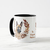 Mug Couronne d'automne de chien malinois belge (Devant gauche)