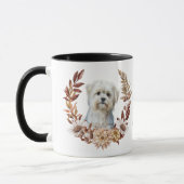 Mug Couronne d'automne de chien maltais (Gauche)