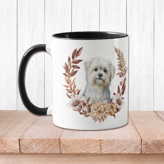 Mug Couronne d'automne de chien maltais