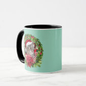 Mug Couronne de chaton mignon Noël (Devant gauche)