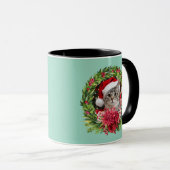 Mug Couronne de chaton mignon Noël (Devant droit)