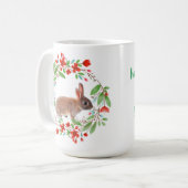 Mug Couronne de coquelicots avec lapin / Style printem (Devant gauche)