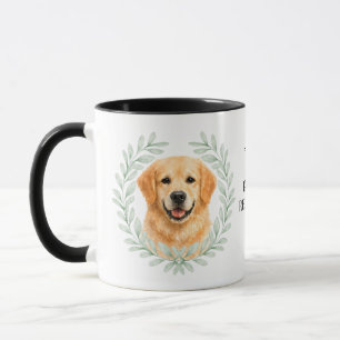 Mug Couronne de eucalyptus Chien Retriever doré Monogr