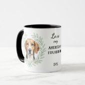 Mug Couronne de eucalyptus Foxhound américain Monogram (Devant gauche)