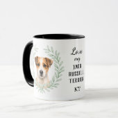 Mug Couronne de Eucalyptus Jack Russell Terrier Monogr (Devant gauche)