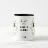 Mug Couronne de Eucalyptus Terrier de Border Monogramm (Centre)