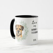 Mug Couronne de Eucalyptus Terrier de Border Monogramm (Devant gauche)