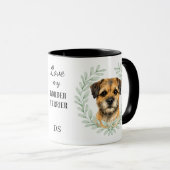 Mug Couronne de Eucalyptus Terrier de Border Monogramm (Devant droit)