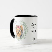 Mug Couronne de Eucalyptus Yorkshire Terrier Chien Mon (Devant gauche)