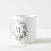 Mug Couronne de feuillage de eucalyptus vert classique (Devant gauche)