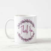 Mug Couronne de feuilles simple typographie Merci (Gauche)