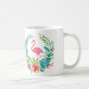 Mug Couronne de flamants roses et fleurs tropicales