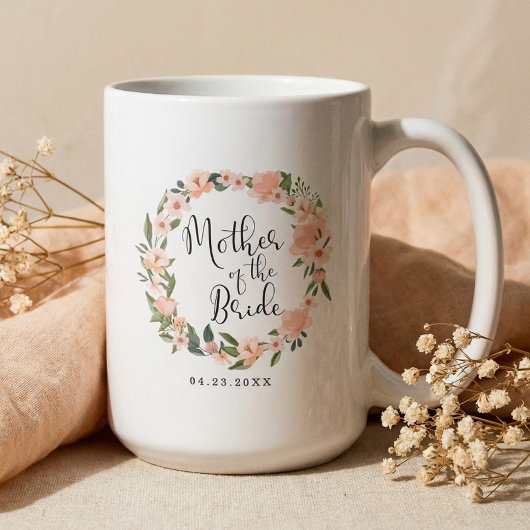 Mug Couronne de fleurs aquarelle de la mère de la mari