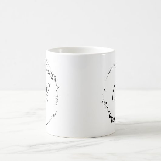 Mug Couronne de fleurs Monogramme Écriture Blanche Mar (Centre)