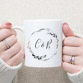 Mug Couronne de fleurs Monogramme Écriture Blanche Mar