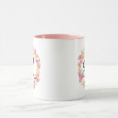 Mug Couronne de Fleurs Monogramme Rose Mignon (R) (Centre)