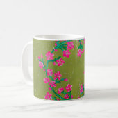 Mug Couronne de fleurs roses texturées  (Devant gauche)