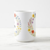 Mug Couronne de fleurs sauvages à l'aquarelle personna (Centre)