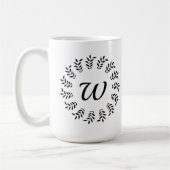 Mug Couronne de laurier noir monogrammée (Gauche)