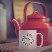 Mug Couronne de laurier noir monogrammée