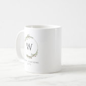 Mug Couronne de monogramme minimaliste moderne (Devant gauche)