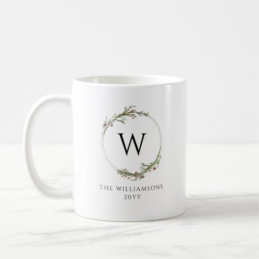Mug Couronne de monogramme minimaliste moderne (Gauche)