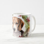 Mug Couronne de Noël Beagle Chien de fête (Devant droit)