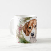 Mug Couronne de Noël Beagle Chien de fête (Devant gauche)