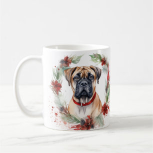 Mug Couronne de Noël Bullmastiff Chien de fête