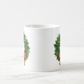 Mug Couronne de Noël classique avec nœud rouge (Centre)