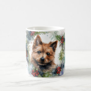 Mug Couronne de Noël de Terrier Australien Chien de fê