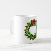 Mug Couronne de Noël décorée festive (Devant gauche)