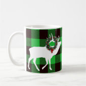 Mug Couronne de Noël en plaid buffle vert élaphe (Gauche)