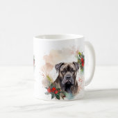 Mug Couronne de Noël festive du Cane Corso (Devant droit)