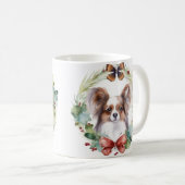 Mug Couronne de Noël festive Papillon (Devant droit)