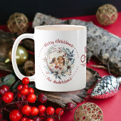 Mug Couronne de Noël, fleurs blanches, baies rouges ph