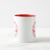Mug Couronne de Noël Monogramme Hiver Rouge Fêtes (Centre)