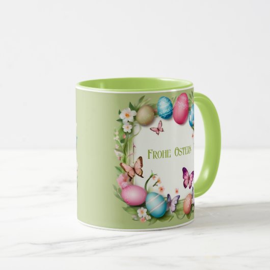 Mug Couronne de Pâques : Joyeuses Pâques - (Devant droit)