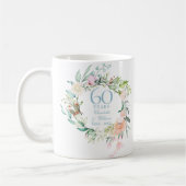 Mug Couronne de roses champêtres pour les 60/75 ans (Gauche)