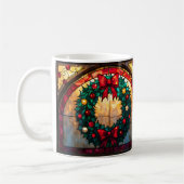 Mug Couronne de style vitrail Joyeux Noël à tous (Gauche)