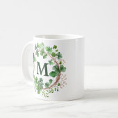 Mug Couronne de trèfle vert aquarelle Saint Patrick (Devant gauche)