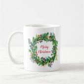 Mug Couronne de vacances de Noël joyeux (Gauche)