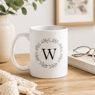 Mug Couronne de vigne délicate monogramme