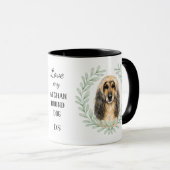 Mug Couronne d'eucalyptus Afghan Hound Chien Monogramm (Devant droit)